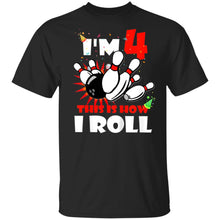 Load image into Gallery viewer, Kids This Is How I Roll 4 Years Old Tshirt Bowling Birthday Gift